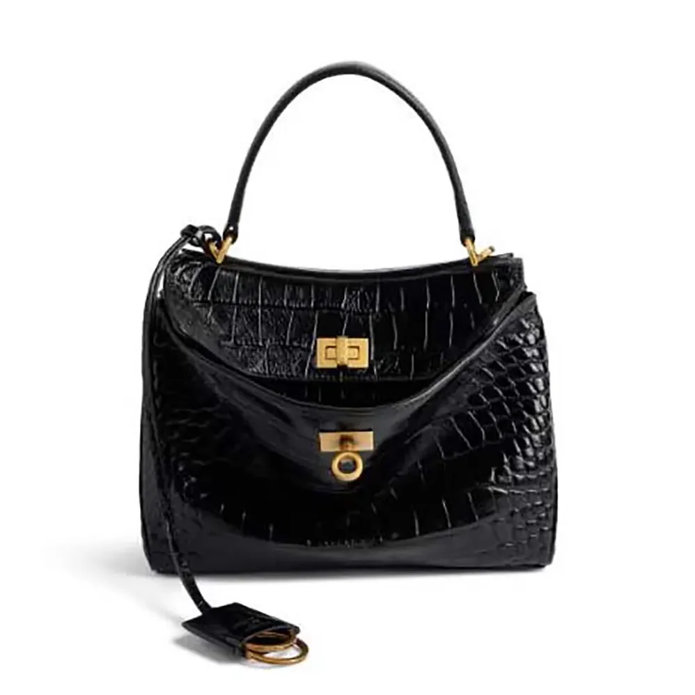 Balenciaga Rodeo Mini Handbag Supple Crocodile Embossed in Black for Women Balenciaga Rodeo Mini Handbag Supple Crocodile Embossed in Black for Women