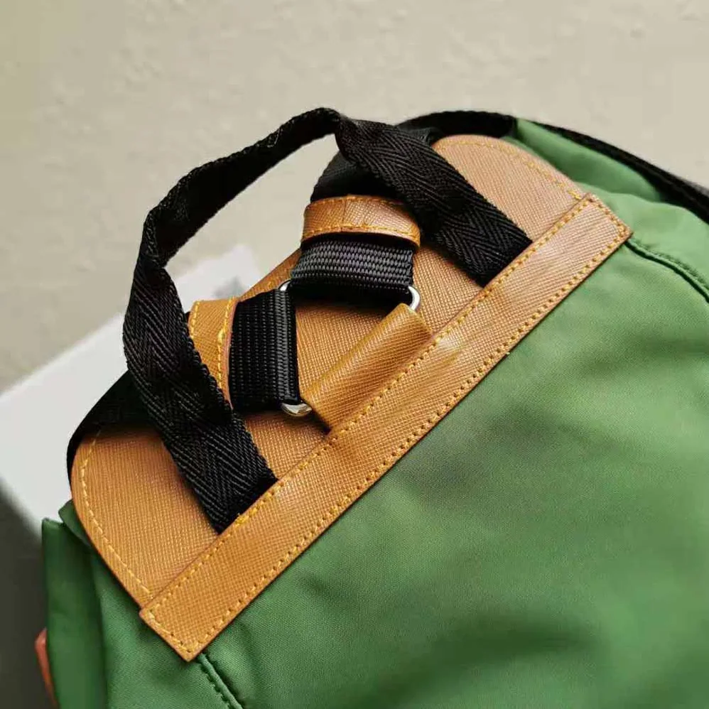 Prada Nylon and Saffiano Leather Backpack for Women in Green