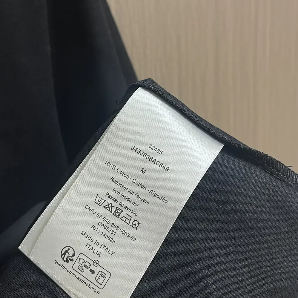 Dior T-Shirt with Bee Embroidery Black Cotton Jersey for Men