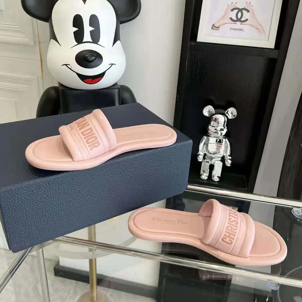 Dior Every-D Slide Pink Embossed Lambskin for Women
