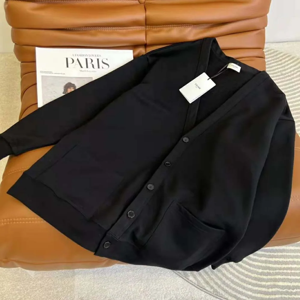 Celine Oversized Celine Cardigan in Cotton Fleece for Women Celine Oversized Celine Cardigan in Cotton Fleece for Women