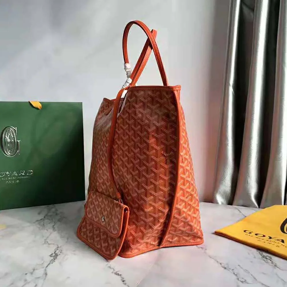 Goyard Sac Saint Louis GM in Goyardine Canvas & Chevroches Calfskin for Women in Orange