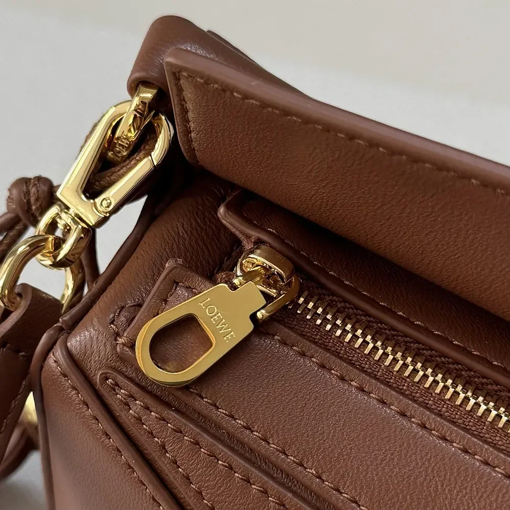 Loewe Small Featherlight Puzzle Bag in Nappa Lambskin for Unisex in Brown