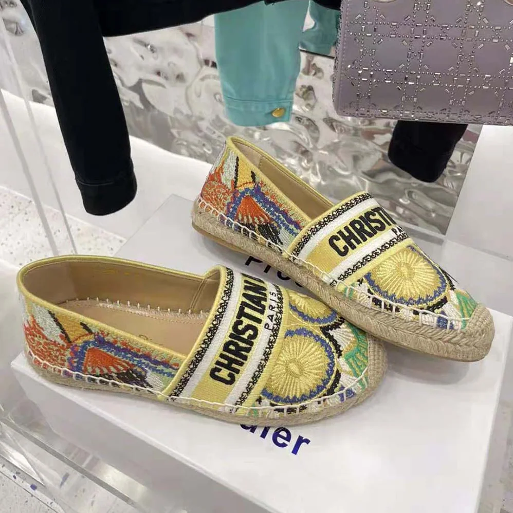 Dior Granville Espadrille Turquoise Dior In Lights Embroidered Cotton for Women Dior Granville Espadrille Turquoise Dior In Lights Embroidered Cotton for Women