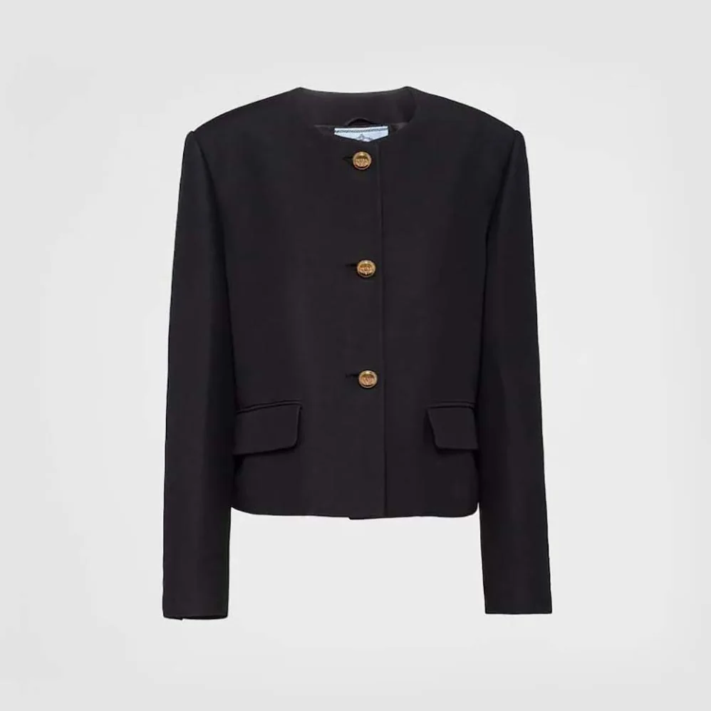 Prada Single for Women in Breasted Tricotine Jacket Prada Single for Women in Breasted Tricotine Jacket