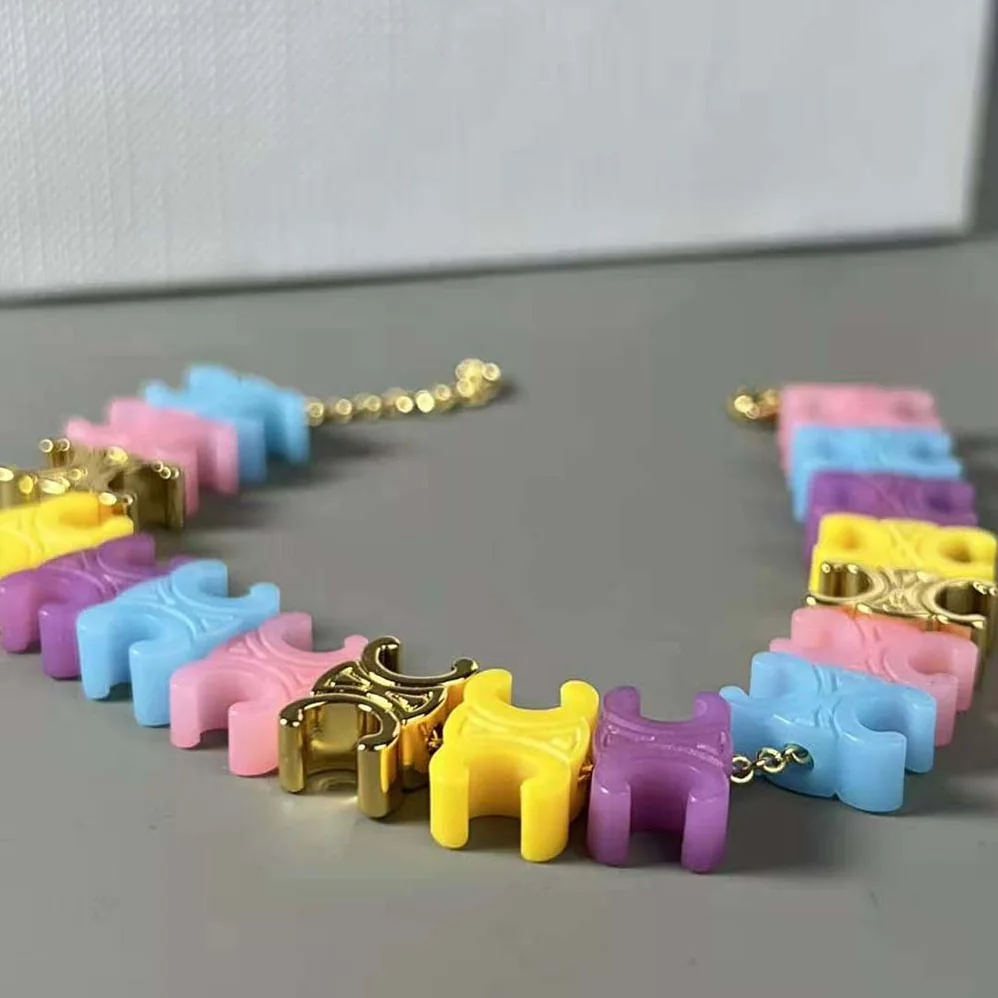 Celine Baby Bracelet in Brass with Gold Finish and Plexiglass for Women