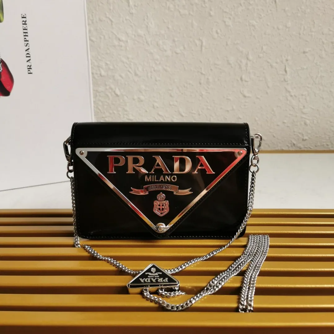 Prada Brushed Shoulder Bag Black Prada Brushed Shoulder Bag Black