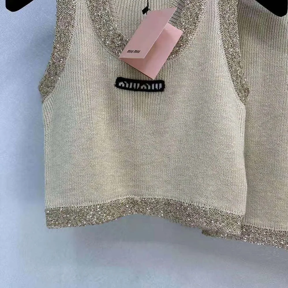 Miu Miu Silk Knit Top-Beige MMV155_13Q1_F0061 for Women Miu Miu Silk Knit Top-Beige MMV155_13Q1_F0061 for Women