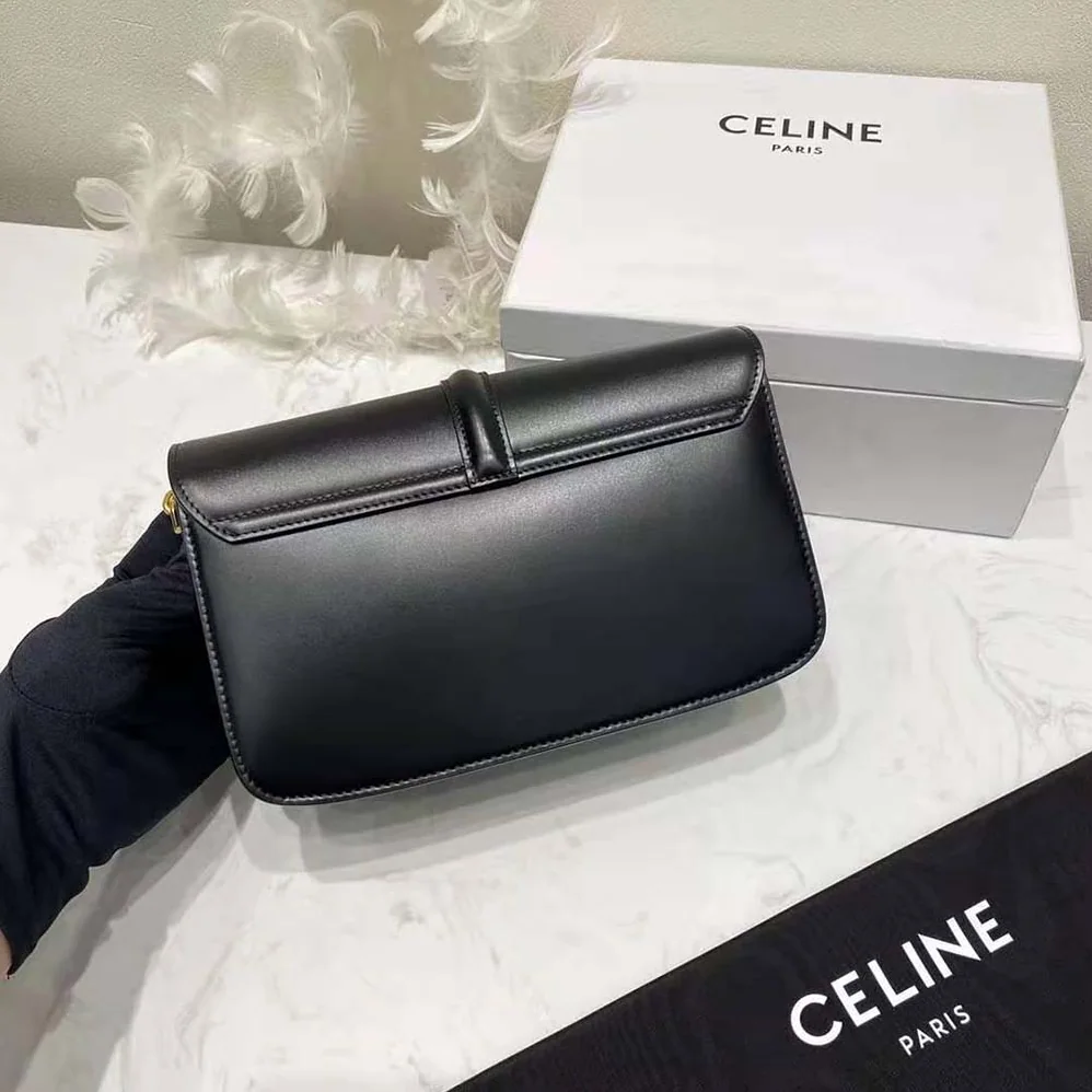 Celine Chain Bag 16 in Satinated Calfskin for Women in Black Celine Chain Bag 16 in Satinated Calfskin for Women in Black