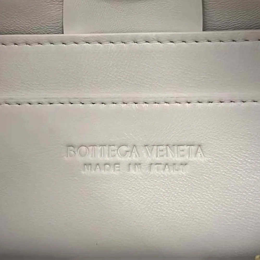 Bottega Veneta Small Brick Cassette Intreccio Leather Shoulder Bag for Women in White