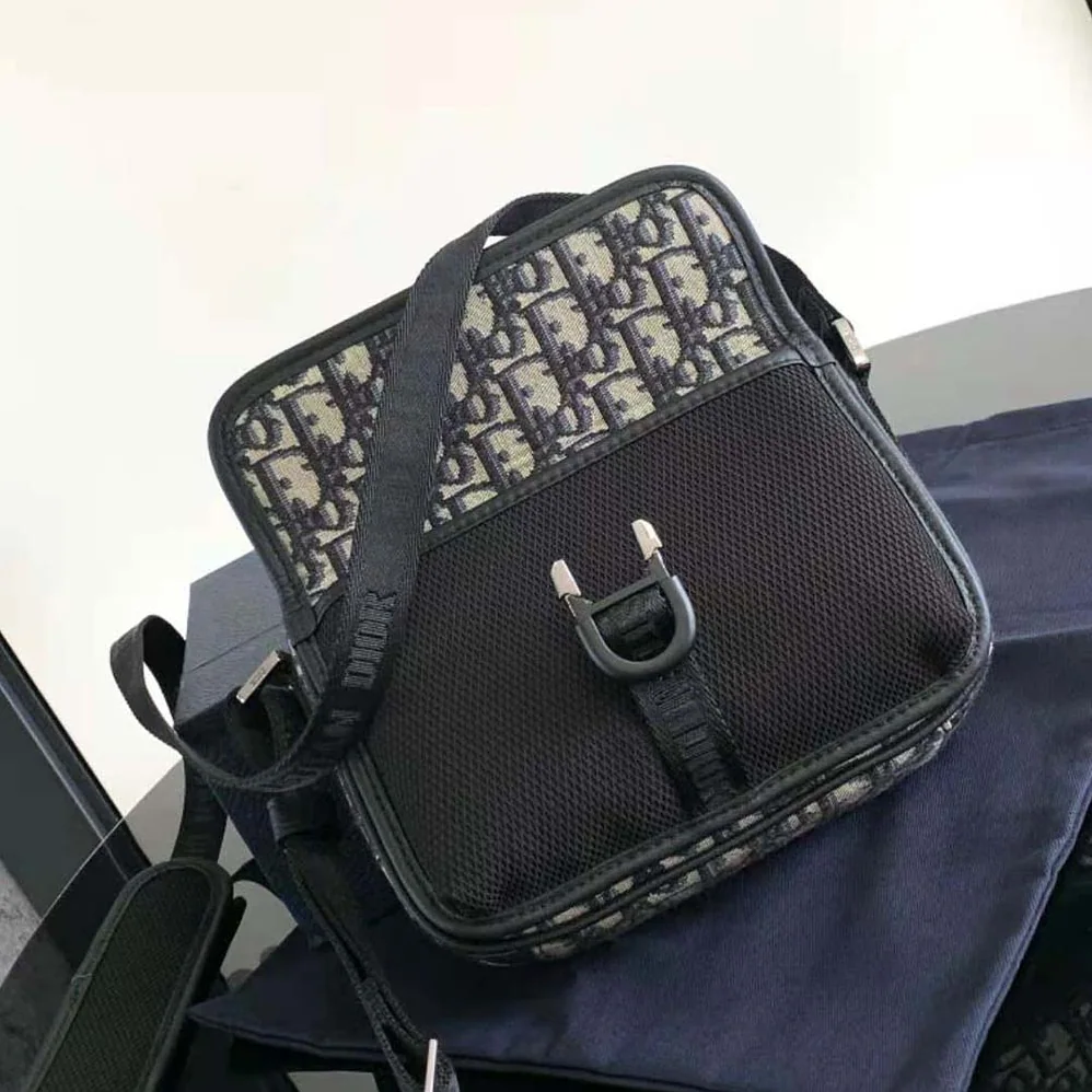 Dior 8 Mini Bag with Strap Beige and Black Dior Oblique Jacquard for Men