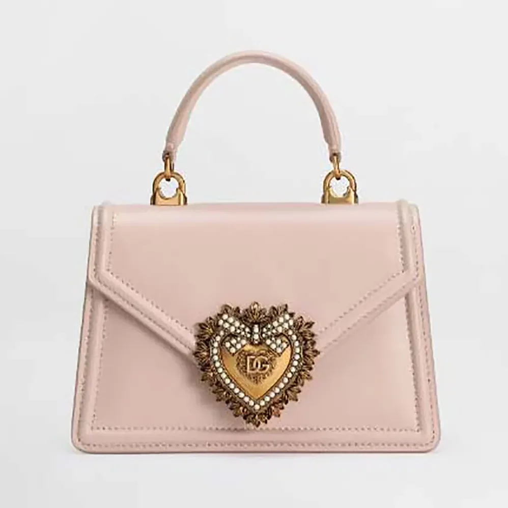 Dolce Gabbana D&G Medium Smooth Calfskin Devotion Bag for Women in Pink Dolce Gabbana D&G Medium Smooth Calfskin Devotion Bag for Women in Pink