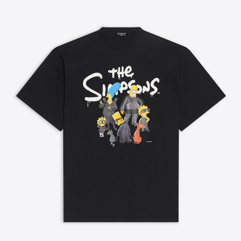 Balenciaga Simpsons Tm and 20th Television T for Men in shirt Oversized in Black Balenciaga Simpsons Tm and 20th Television T for Men in shirt Oversized in Black