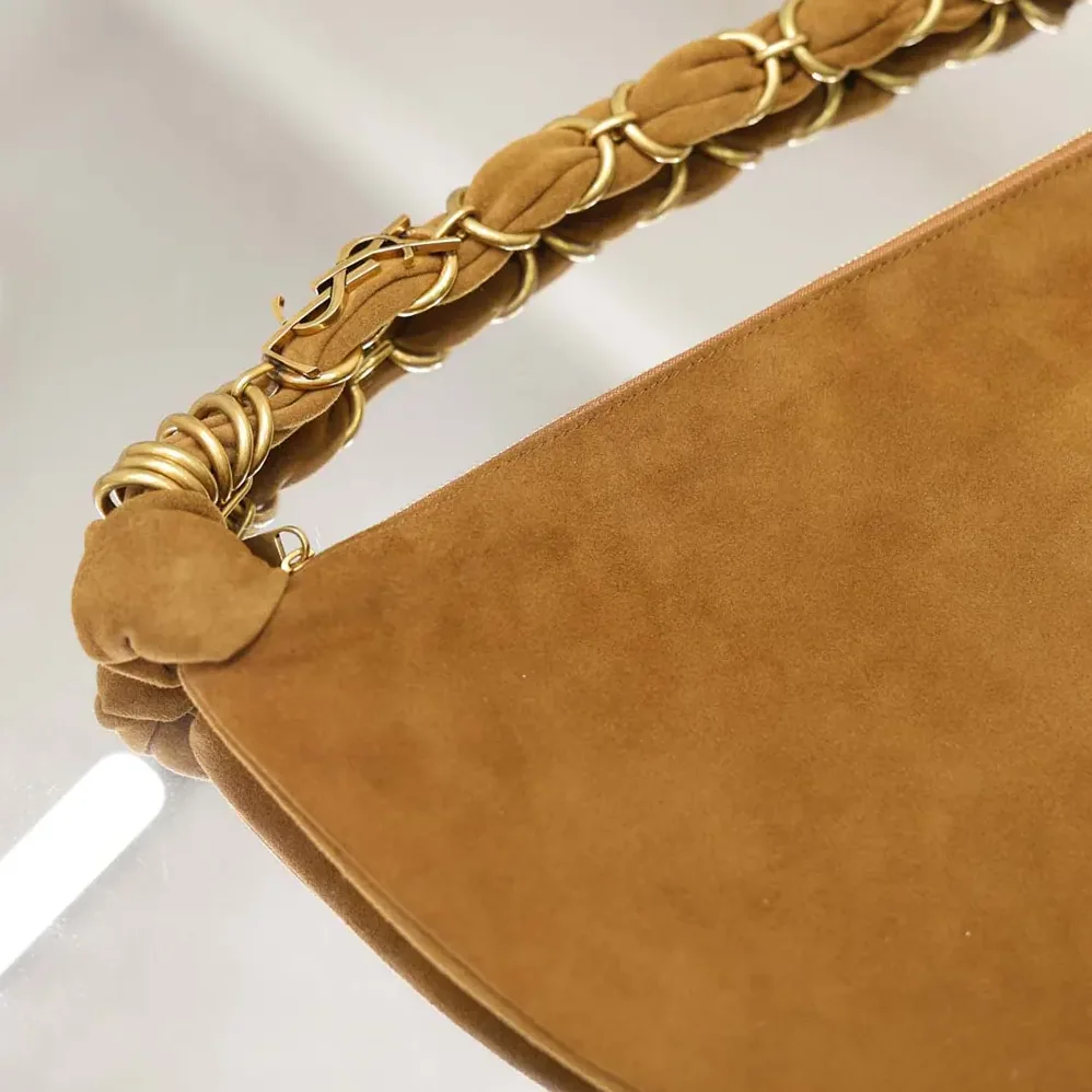 Saint Laurent YSL Amalia Small Hobo In Lambskin for Women in Brown