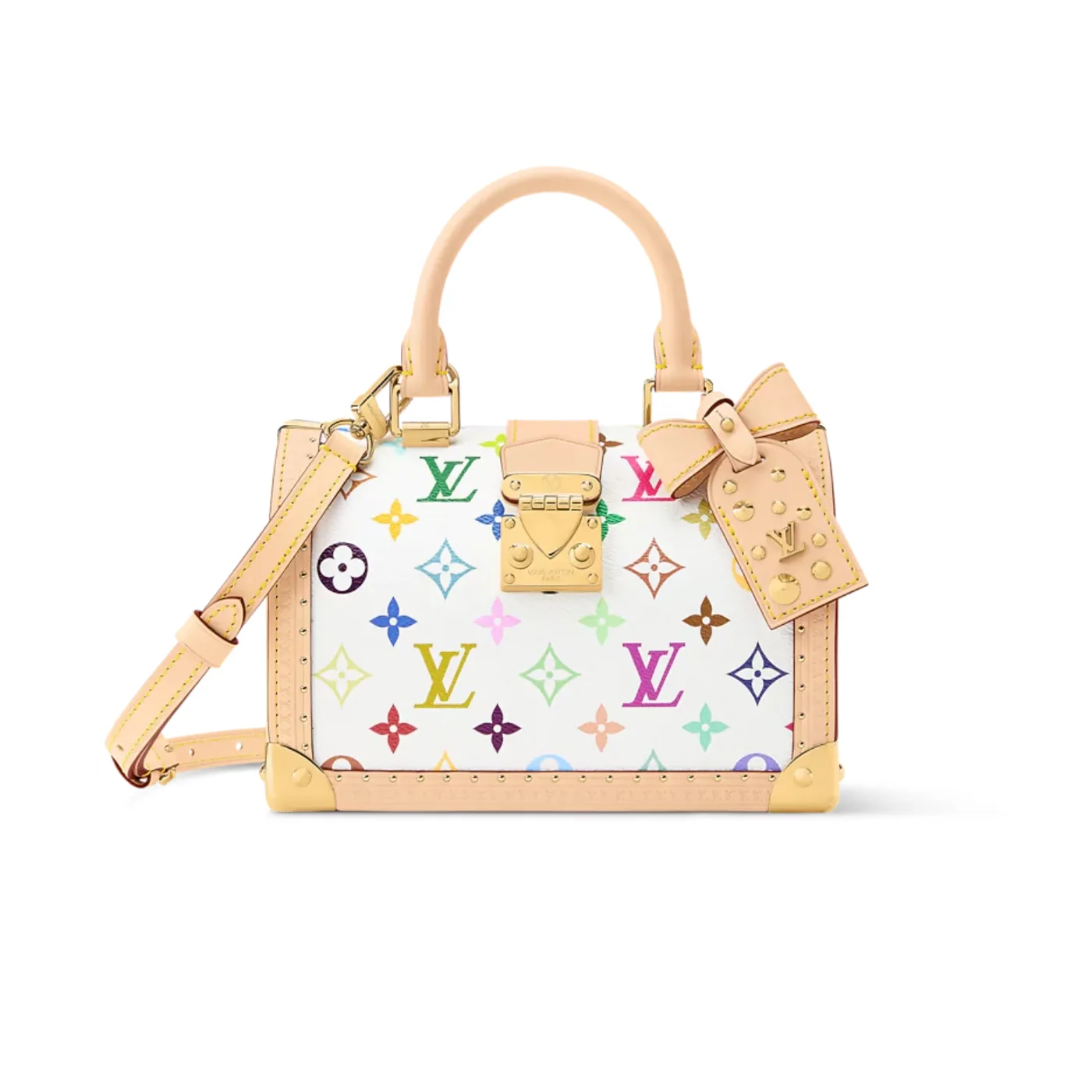 Louis Vuitton LV x TM Speedy Trunk 20 Top Handle Bag in Multicolored Gold Hardware