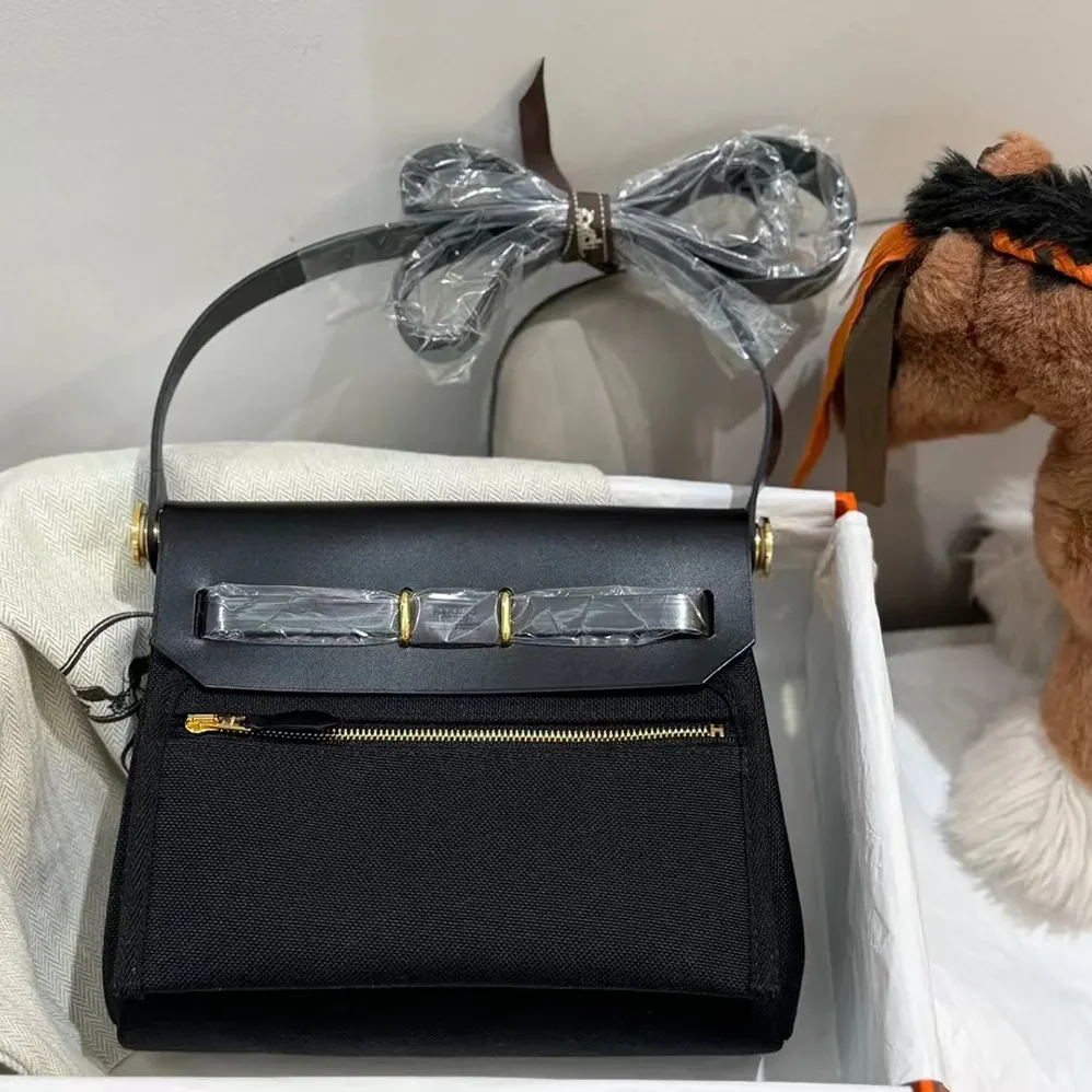 Hermes Herbag Zip 20 Bag for Women in Black/Gold Hermes Herbag Zip 20 Bag for Women in Black/Gold