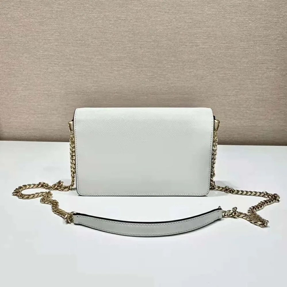 Prada Saffiano Leather Shoulder Bag for Women in White Prada Saffiano Leather Shoulder Bag for Women in White