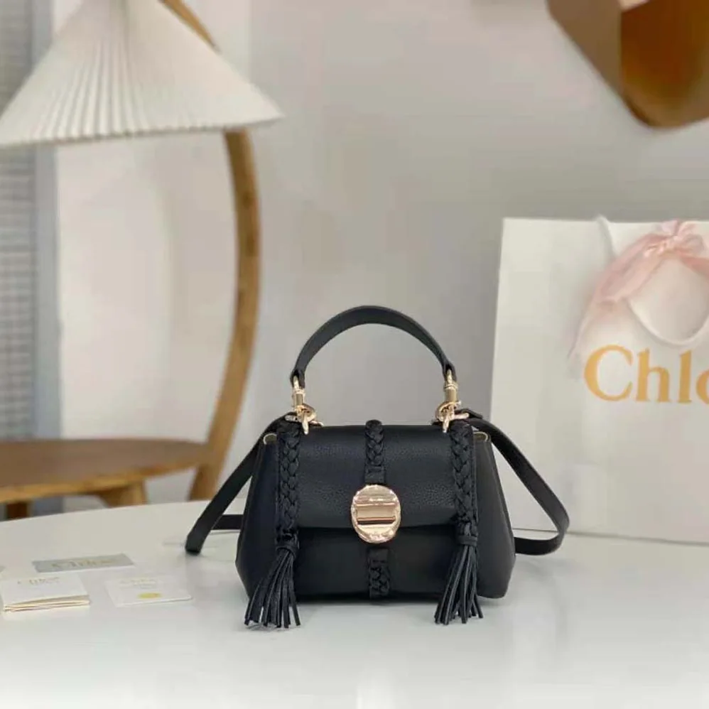 Chloe Penelope Mini Soft Shoulder Bag for Women in Black