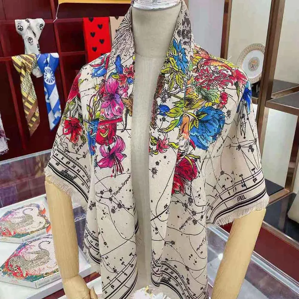 Dior Zodiac Square Scarf Navy White Silk Twill for Women Dior Zodiac Square Scarf Navy White Silk Twill for Women