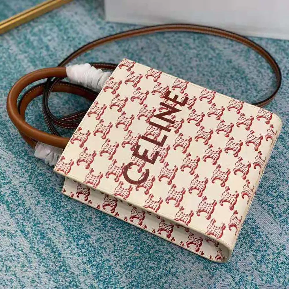 Celine Mini Vertical Cabas in Triomphe Canvas with Celine Print for Women