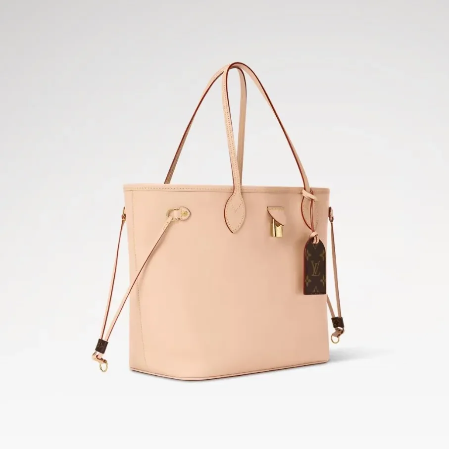 Louis Vuitton Neverfull MM Tote Bag in Beige Gold Hardware