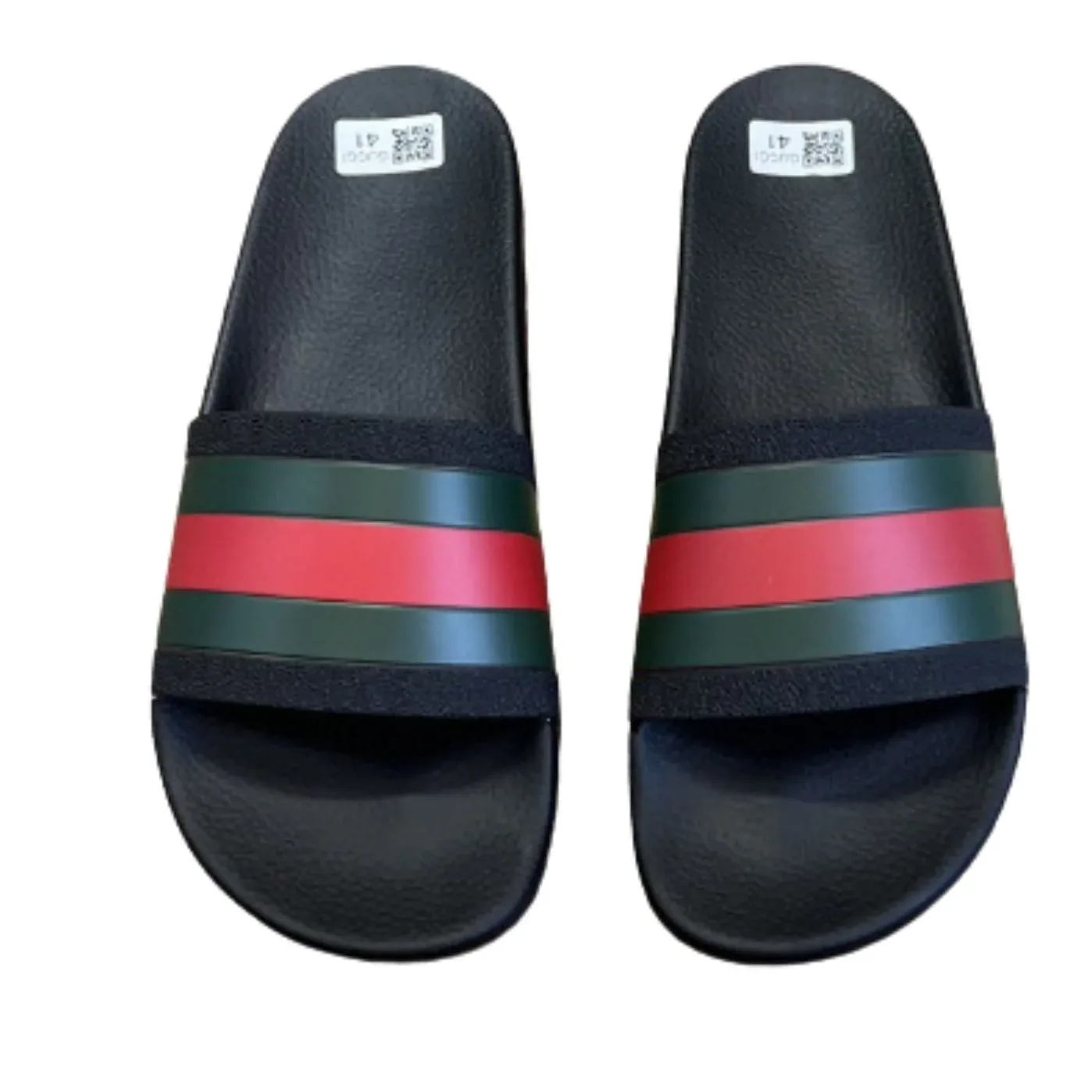 Gucci Web Rubber Slide Sandal Black Gucci Web Rubber Slide Sandal Black