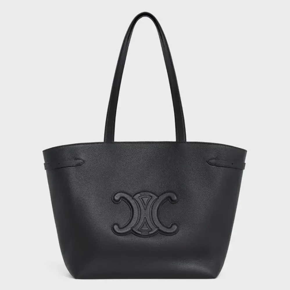 Celine Medium Cabas Anaïs Cuir Triomphe in Grained Calfskin for Women in Black Celine Medium Cabas Anaïs Cuir Triomphe in Grained Calfskin for Women in Black