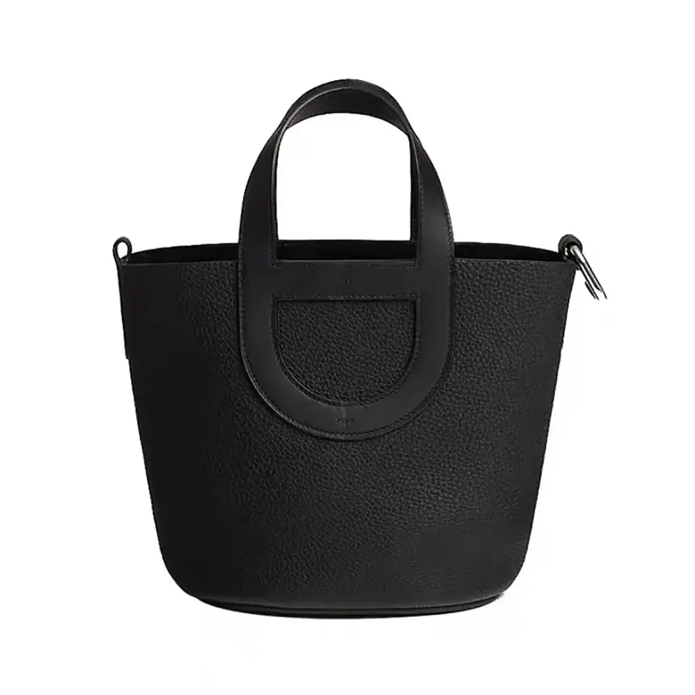 Hermes In the Loop 18 Handbag Clemence Leather for Women in Black/Silver Hermes In the Loop 18 Handbag Clemence Leather for Women in Black/Silver