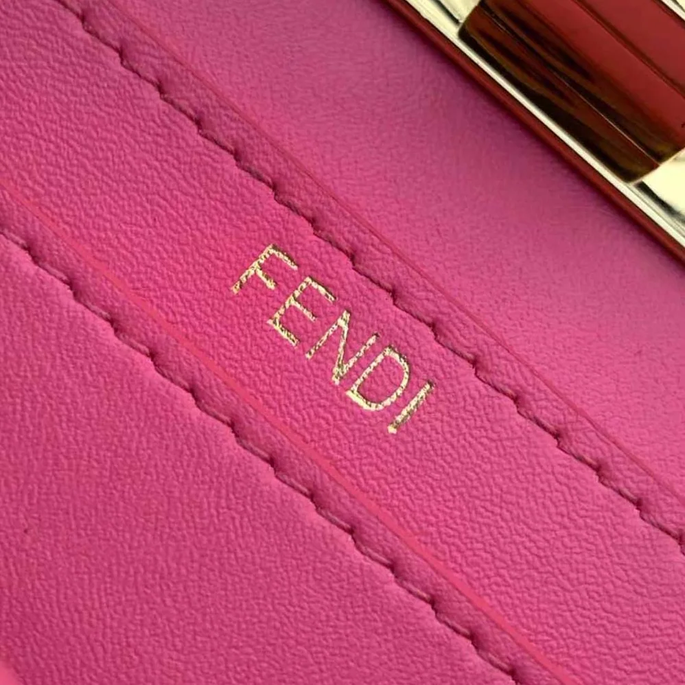 Fendi Peekaboo ISeeU Petite Pink Padded Calfskin Leather Bag for Women