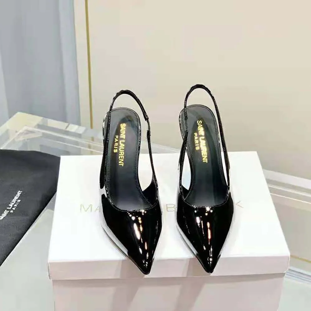 Saint Laurent YSL Viper Slingback Pumps in Patent Leather for Women