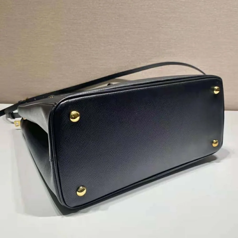 Prada Medium Prada Galleria Saffiano Leather Bag for Women in Black Prada Medium Prada Galleria Saffiano Leather Bag for Women in Black
