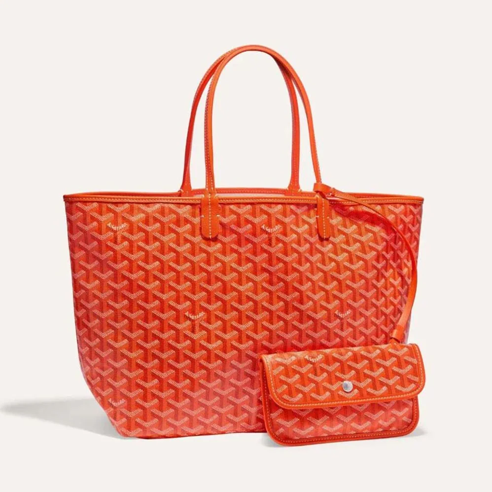 Goyard Sac Saint Louis GM in Goyardine Canvas & Chevroches Calfskin for Women in Orange