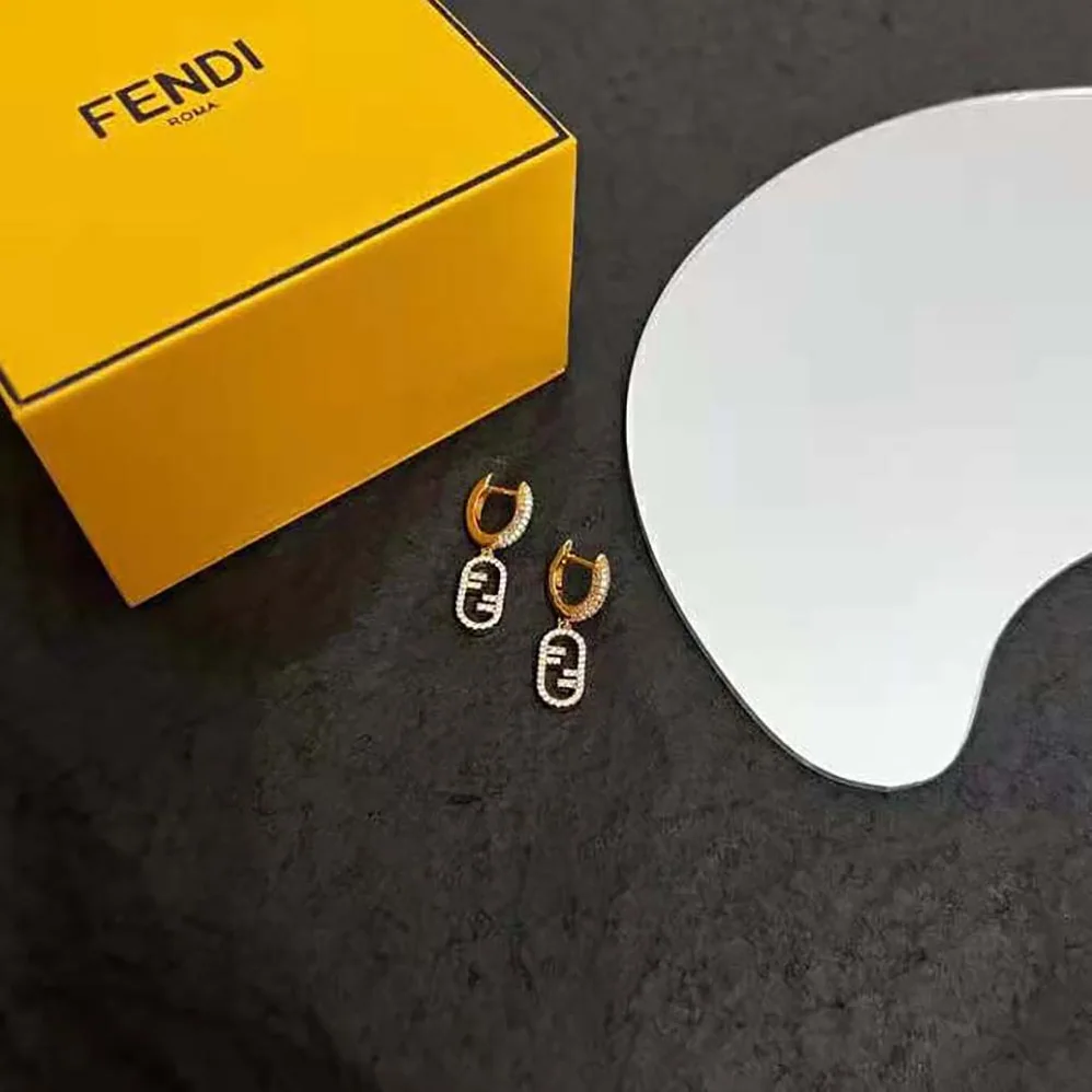 Fendi Hoop Earrings with Fendi O'Lock Pendant for Women