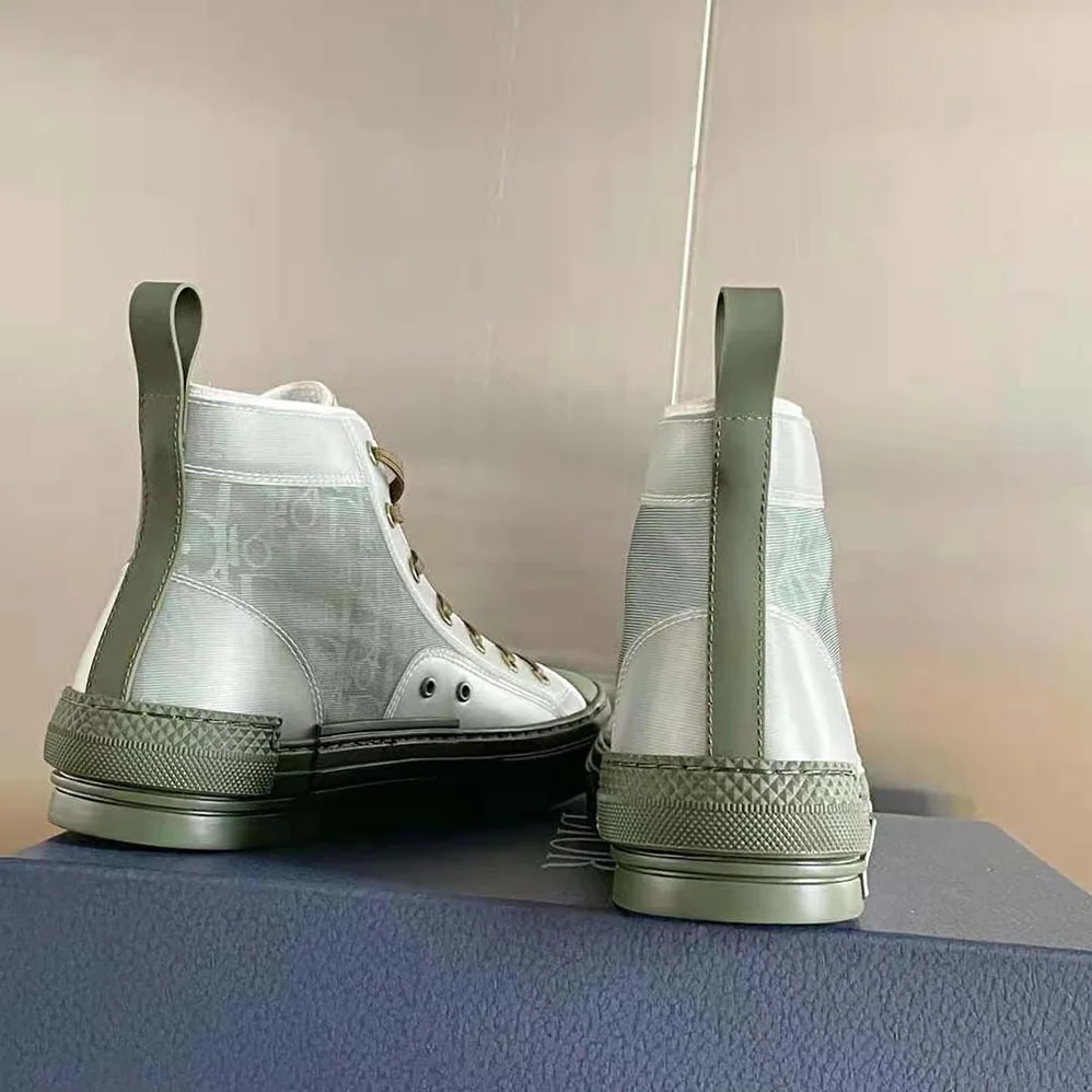 Dior B23 High-Top Sneaker Olive Dior Oblique Canvas for Men Dior B23 High-Top Sneaker Olive Dior Oblique Canvas for Men