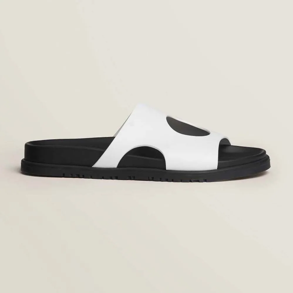 Hermes Edith Sandal in Calfskin with Perforated Upper for Women in White Hermes Edith Sandal in Calfskin with Perforated Upper for Women in White
