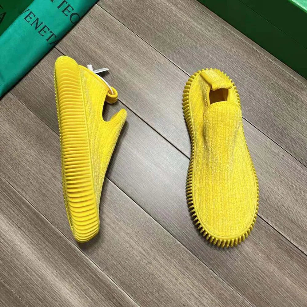 Bottega Veneta Ripple Chenille Corduroy Slip-on Sneakers for Unisex in Yellow
