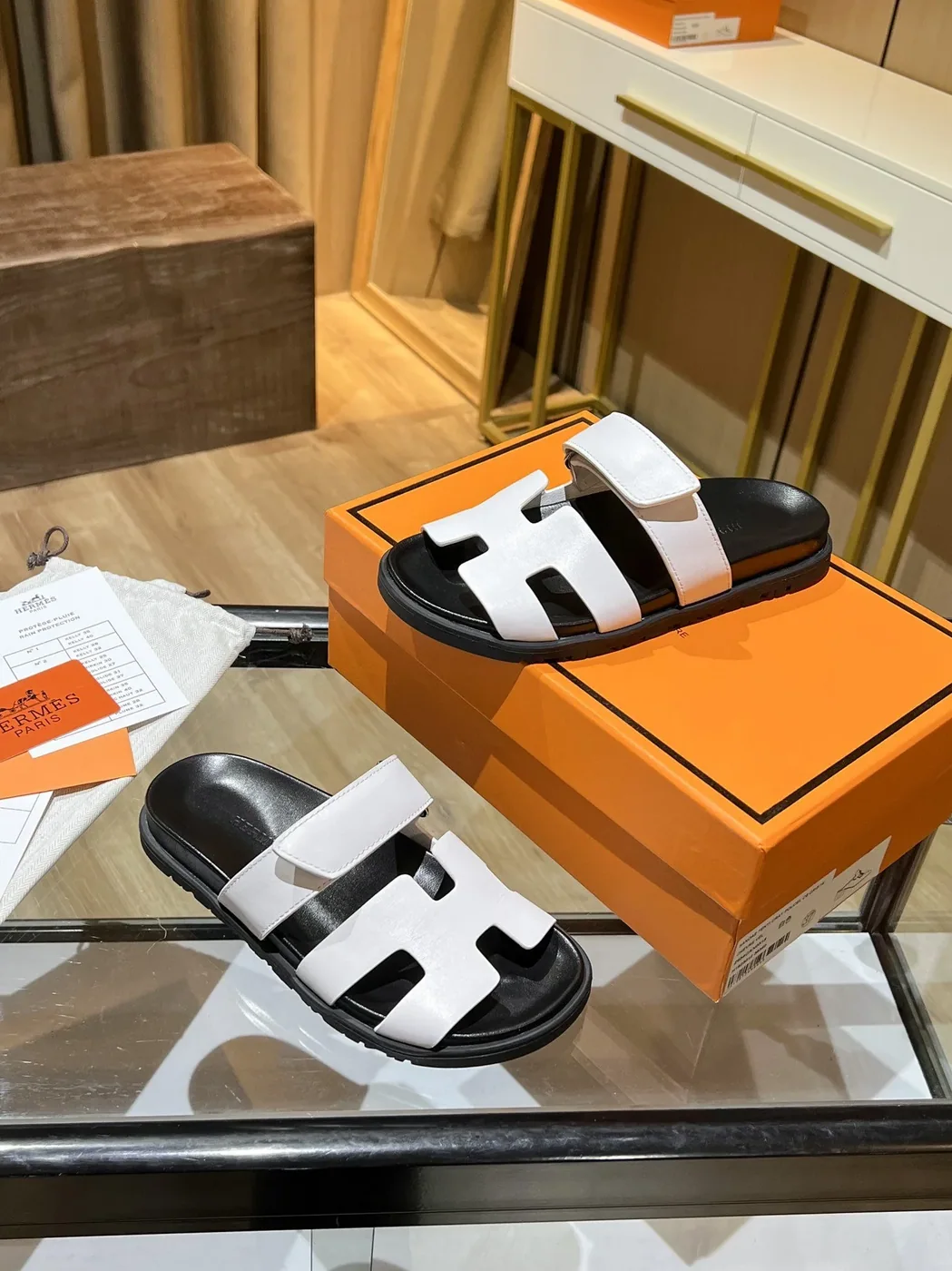 Hermes Chypre Sandal Black/White , Shoes for Women Hermes Chypre Sandal Black/White , Shoes for Women