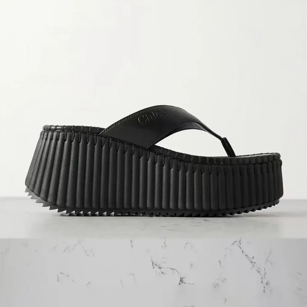 Chloe Nama Wedge Slide for Women in Black