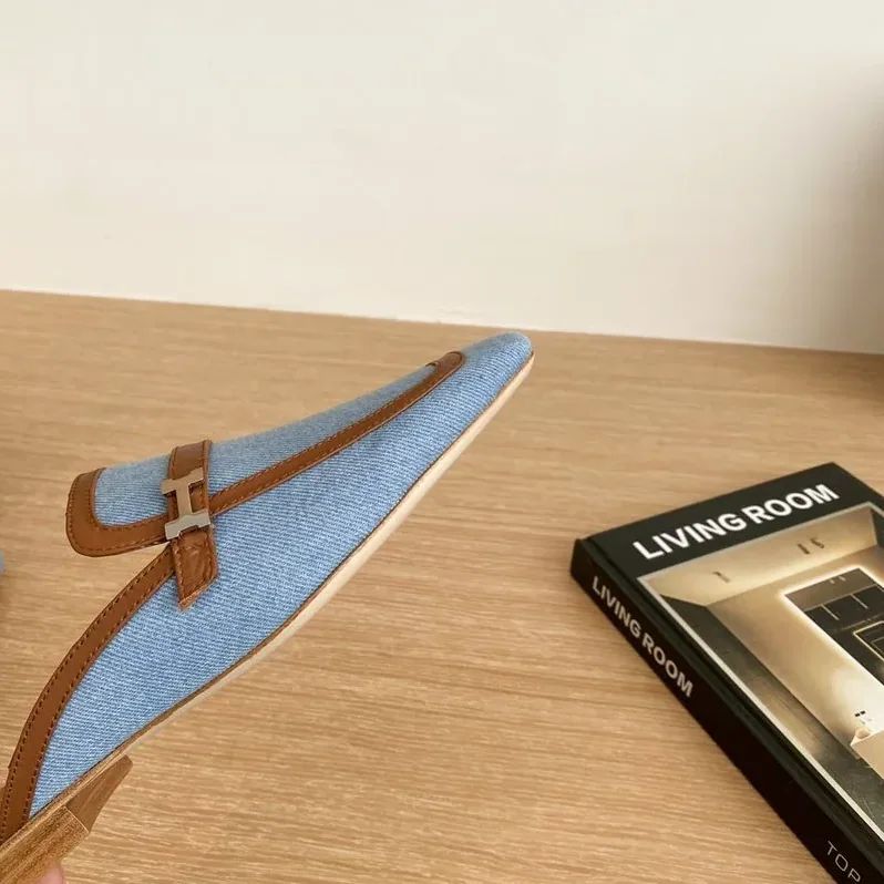 Hermes Groupie Mules Blue