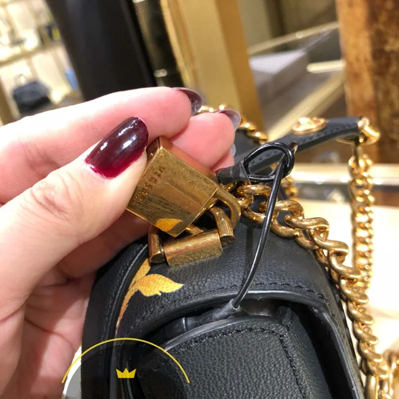 Versace Small Barocco Icon Shoulder Bag Calf Leather for Women in Black Versace Small Barocco Icon Shoulder Bag Calf Leather for Women in Black