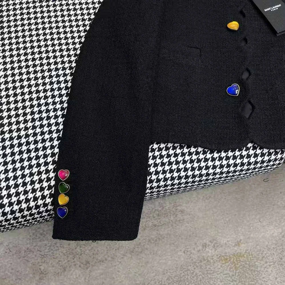 Saint Laurent YSL Cropped Jacket in Boucle Tweed for Women Saint Laurent YSL Cropped Jacket in Boucle Tweed for Women