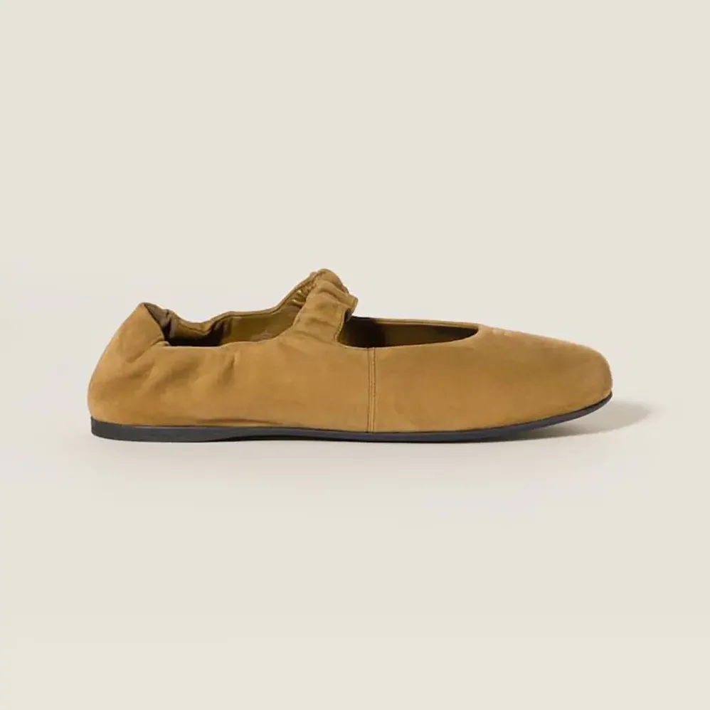 Miu Miu Ruches Suede Ballerinas for Women