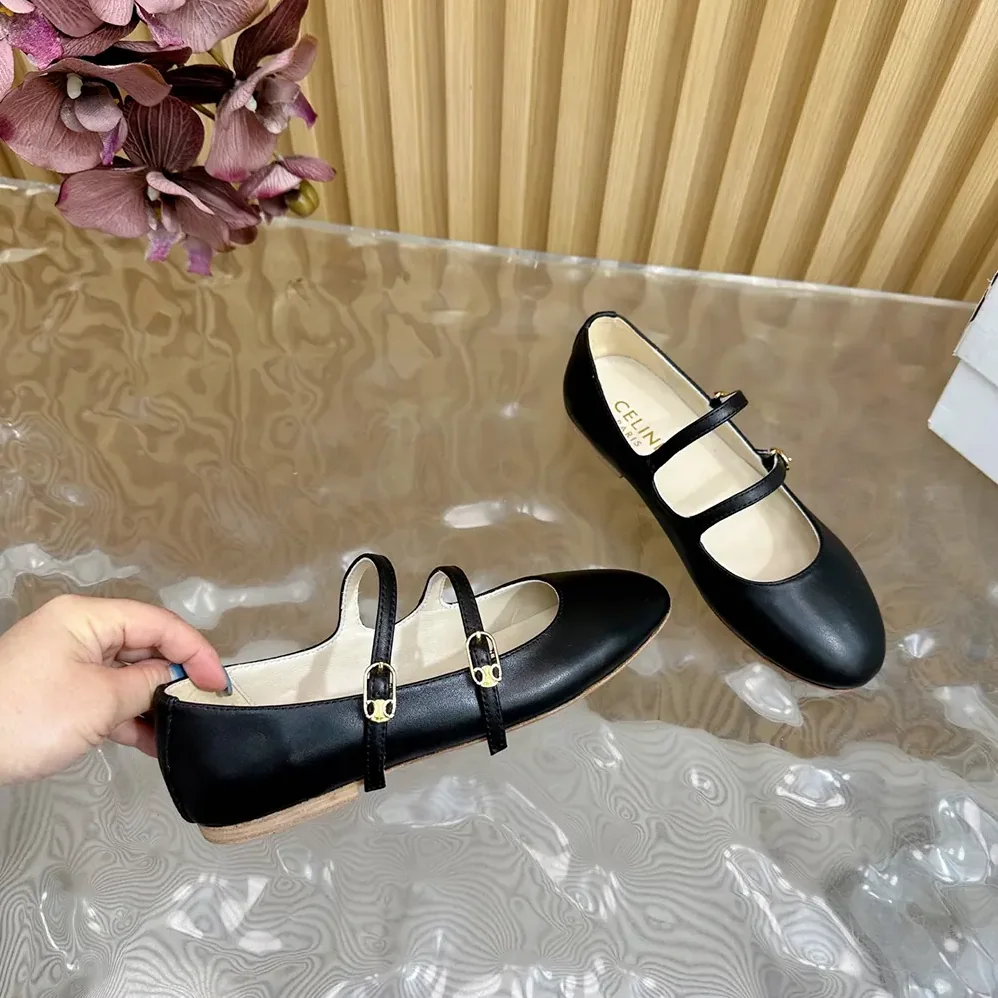 Celine Les Ballerines Celine Double Strap in Lambskin for Women