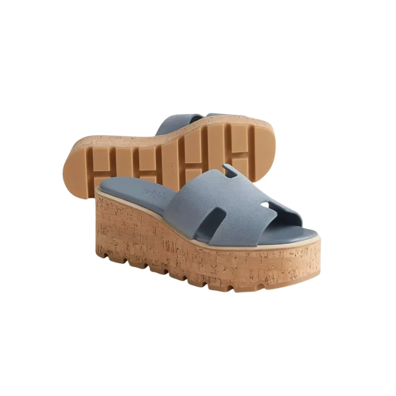Hermes Eze 30 Sandals Bleu Grignon