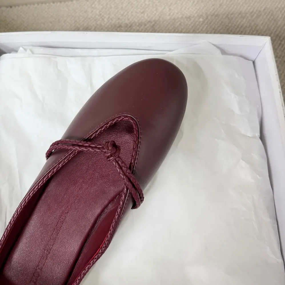 Bottega Veneta Rosa Mary-Jane Ballerina for Women in Deep Mahogany Bottega Veneta Rosa Mary-Jane Ballerina for Women in Deep Mahogany