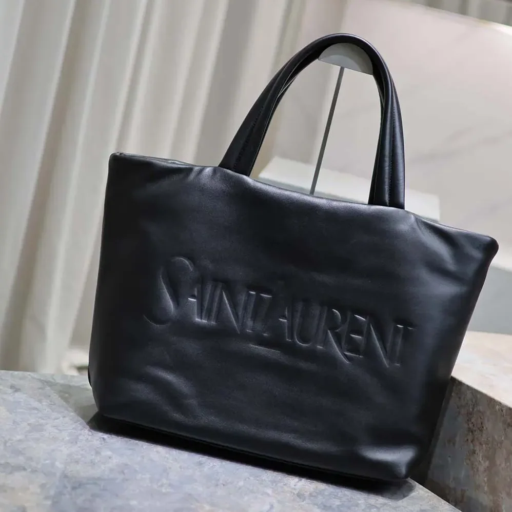 Saint Laurent YSL Saint Laurent Tote in Nappa Lambskin for Unisex in Black Saint Laurent YSL Saint Laurent Tote in Nappa Lambskin for Unisex in Black