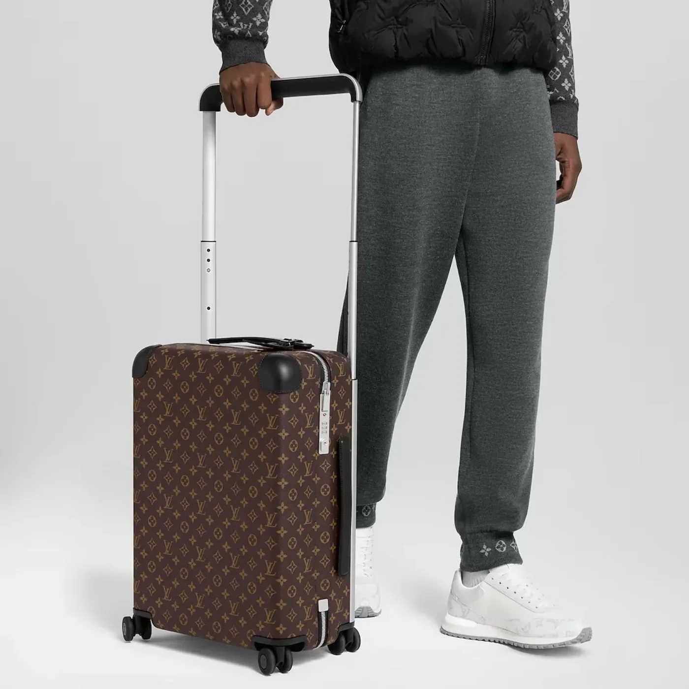 Louis Vuitton Horizon 55 Suitcase in Brown Silver Hardware