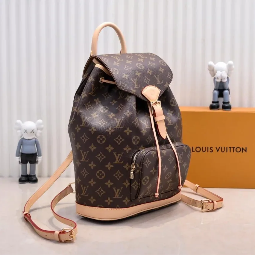 Louis Vuitton Montsouris MM Backpack in Brown Monogram Gold Hardware