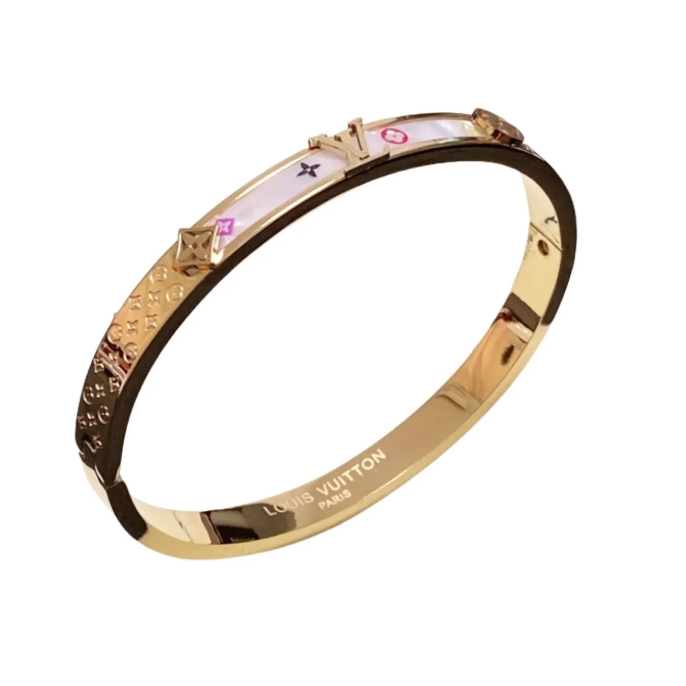 Louis Vuitton Pattern Bracelet Gold Louis Vuitton Pattern Bracelet Gold