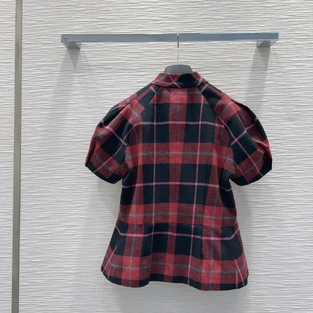 Dior Fitted Short-Sleeved Jacket Pink, Gray and White Check'n'Dior Virgin Wool for Women Dior Fitted Short-Sleeved Jacket Pink, Gray and White Check'n'Dior Virgin Wool for Women